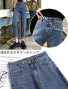 GOLWIS レディース テーパードパンツ デニムパンツ 体型カバー ハイウエストデニム ストレッチ ゆったり ジーンズ ロング丈
 
 bottoms0007