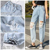 GOLWIS サーカス デニム ロールアップ ダメージ加工 9分丈 ストレッチあり ゆったり ボトムス パンツ ジーンズ
 
 ヴィンテージ風 春 夏 レディース bottoms0008