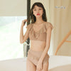 GOLWIS 水着 レディース 2点セット フリル ビキニ セパレートビキニ ハイウエスト パンツ 体形カバー セクシー ピーチ 大人海 2点set 20代 30代 swim8252