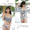GOLWIS レディース 水着 ワンピース かわいい セクシー フリル 花柄 ショートパンツ リゾート トラベル ボタニカル体型カバー 露出控えめ ビーチウェア 20代 30代