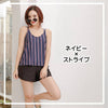 GOLWIS 水着 レディース ビキニ 体型カバー水着 タンキニ水着 4点セット オトナ女子 ママ水着 ミセス トップスショートパンツ フレア 露出控えめ